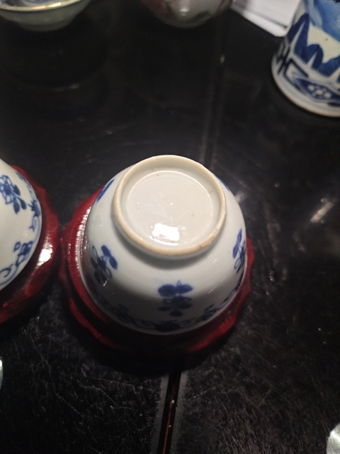 古玩陶瓷康熙青花花卉杯拍賣,當前價格388元