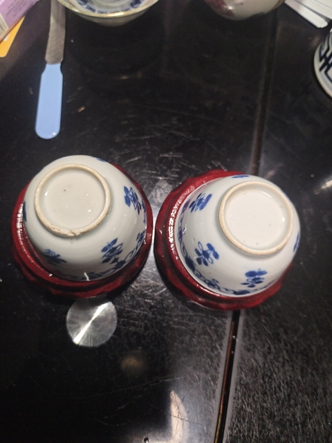 古玩陶瓷康熙青花花卉杯拍賣,當前價格388元