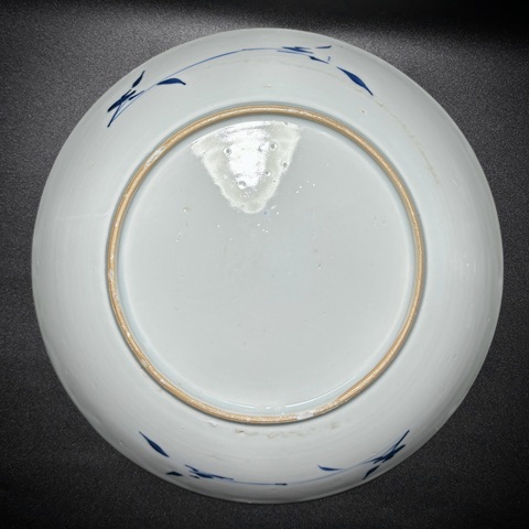 古玩陶瓷清雍正·蓮池清趣圖“歲寒三友”青花大盤(細路)拍賣,當前價格2600元
