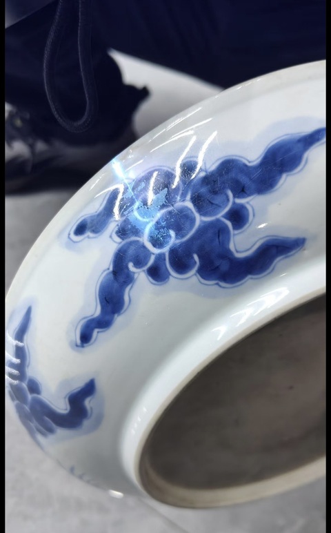 古玩陶瓷雍正過墻龍盤拍賣,當前價格12000元