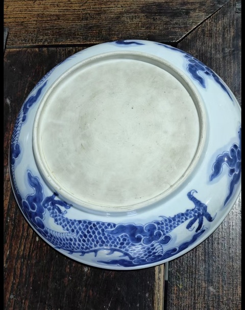 古玩陶瓷雍正過墻龍盤拍賣,當前價格12000元