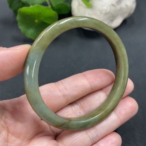 古玩玉器164兩條F17884243 翡翠手鐲一手走 54.9/53.5圈口拍賣,當前價格180元
