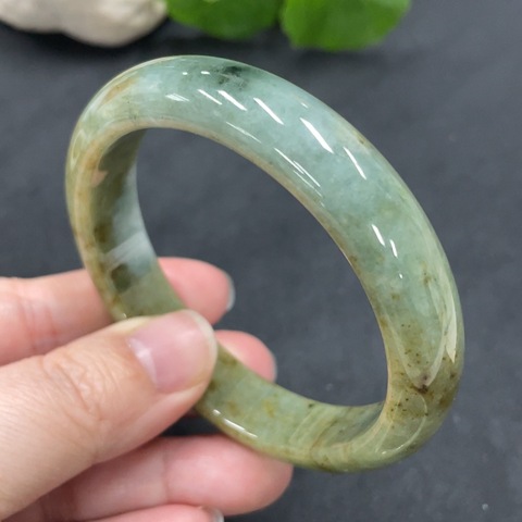古玩玉器169兩條F17905131 翡翠正圈手鐲一手走 58.8/56.7圈口拍賣,當前價格198元