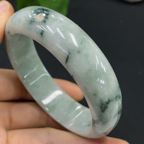 古玩玉器171兩條F17935555 翡翠正圈手鐲 卡57/58左右拍賣,當前價格198元