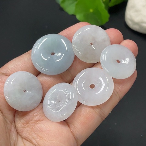 古玩玉器173翡翠平安扣一組拍賣，當前價格298元