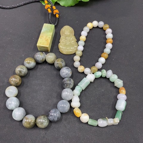 古玩玉器177翡翠掛件+手串 一手走拍賣,當前價格290元