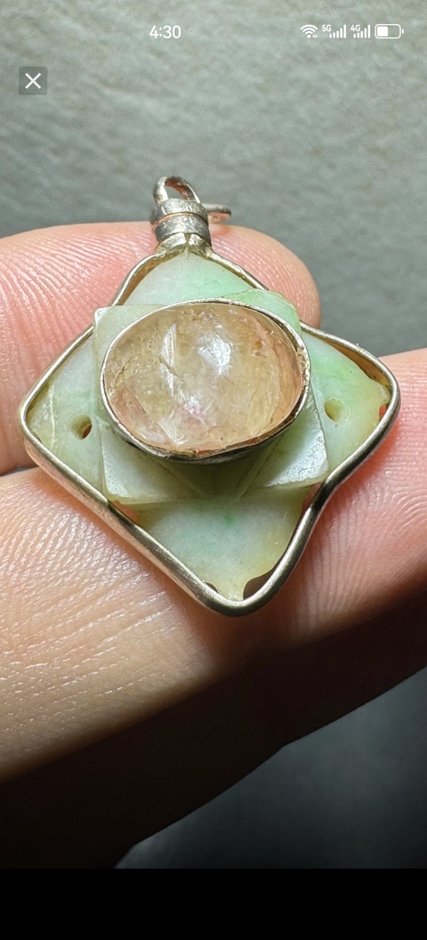 古玩玉器清·翡翠碧璽吊墜拍賣,當前價格1800元
