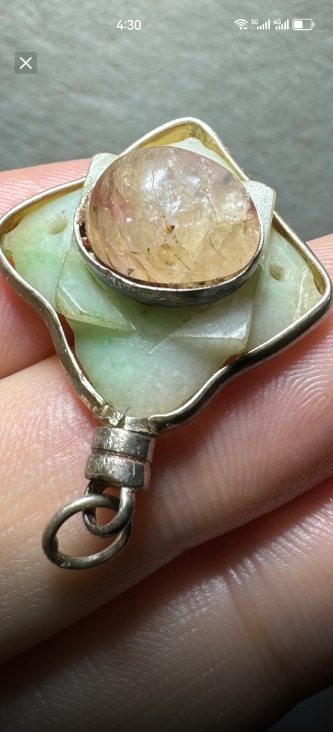 古玩玉器清·翡翠碧璽吊墜拍賣,當前價格1800元