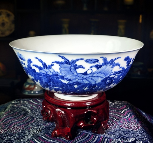 古玩陶瓷【2025新春精品官窯大碗】清光緒青花蜀葵紋碗拍賣，當前價格21800元