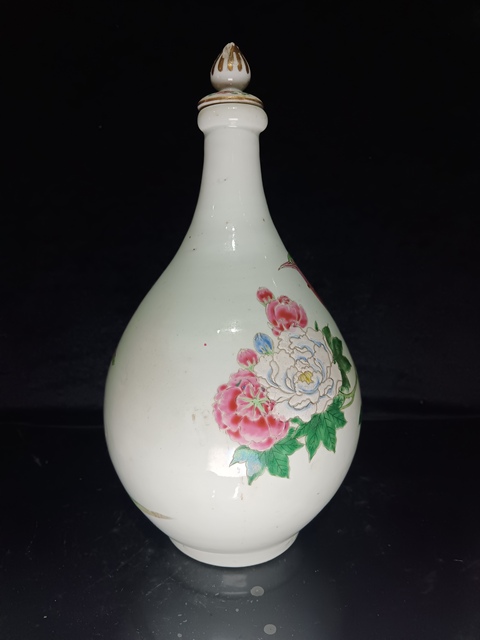古玩陶瓷晚清花鳥紋粉彩瓶拍賣，當前價格7800元