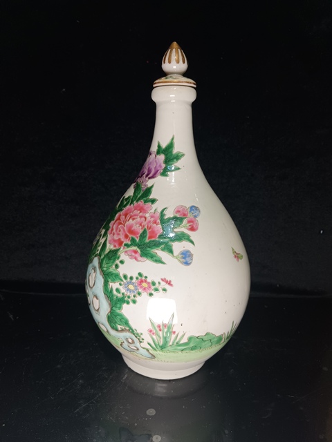 古玩陶瓷晚清花鳥紋粉彩瓶拍賣，當前價格7800元
