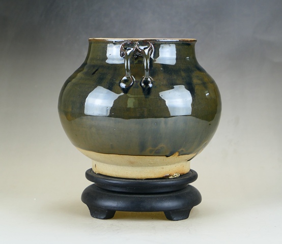 古玩陶瓷精品:明代定窯系兔毫釉雙系罐（1368年-1644年）拍賣，當前價格9800元