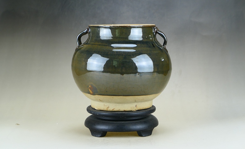 古玩陶瓷精品:明代定窯系兔毫釉雙系罐（1368年-1644年）拍賣，當前價格9800元