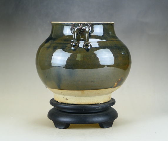古玩陶瓷精品:明代定窯系兔毫釉雙系罐（1368年-1644年）拍賣，當前價格9800元
