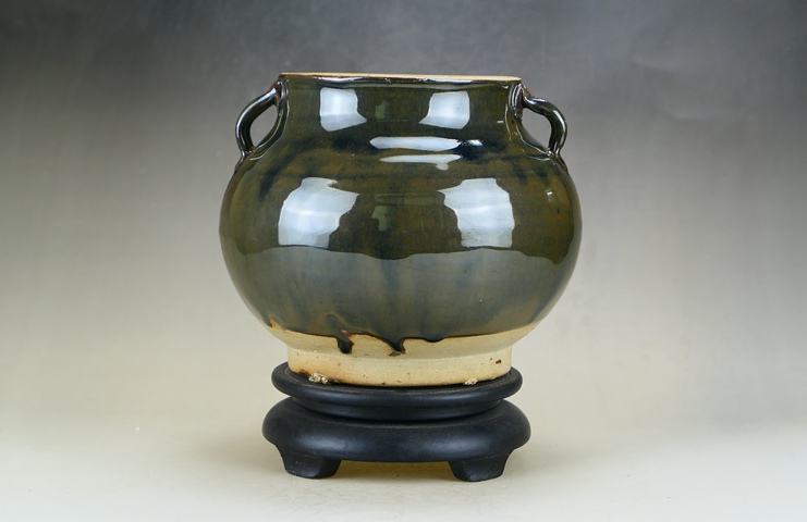 古玩陶瓷精品:明代定窯系兔毫釉雙系罐（1368年-1644年）拍賣，當前價格9800元