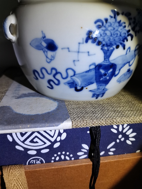 古玩陶瓷晚清青花清供圖粥罐拍賣,當前價格2800元