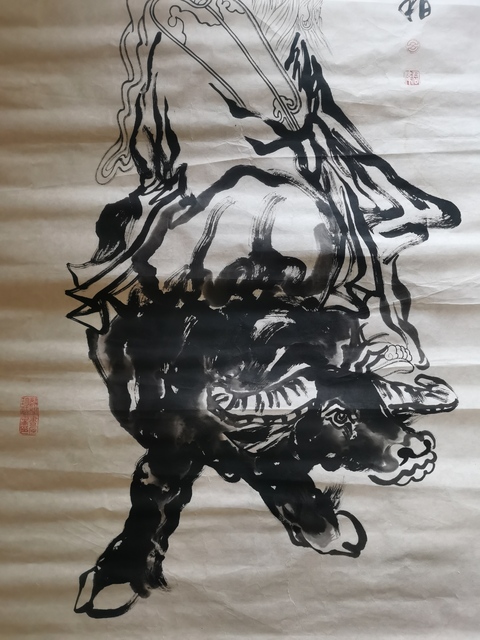 古玩字畫已故中美協四川會員國畫大師周北溪入室弟子呂君柏紫氣東來圖拍賣,當前價格499元