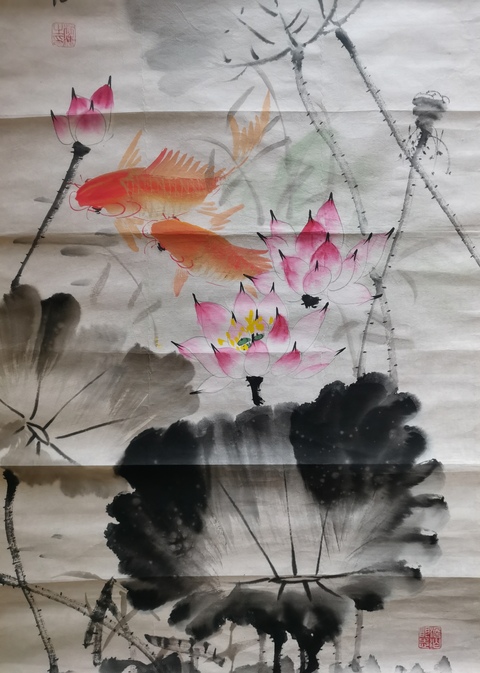 古玩字畫中國美術家協會會員林海連年有余圖拍賣,當前價格299元