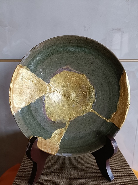 古玩陶瓷宋末金初鈞窯東溝青瓷盤精品拍賣，當前價格598元