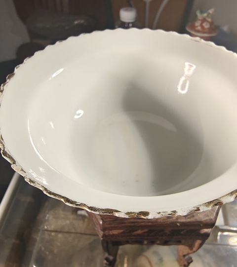 古玩陶瓷民國名家胭脂紅山水花口折沿碗拍賣，當(dāng)前價(jià)格1280元