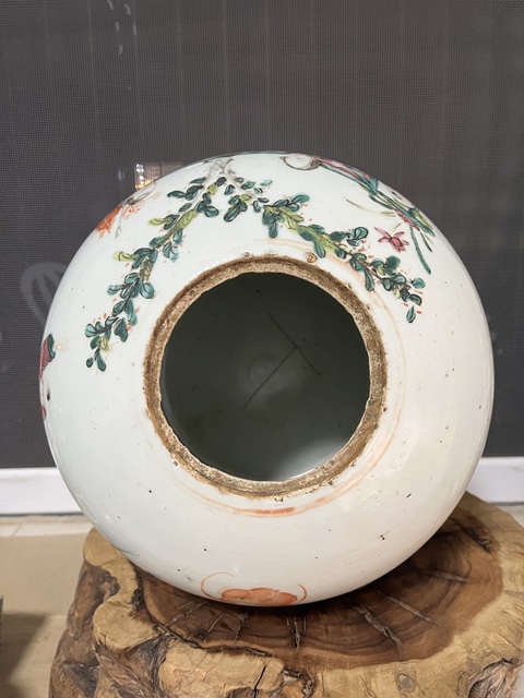 古玩陶瓷粉彩五子奪魁圖西瓜罐拍賣，當前價格1688元