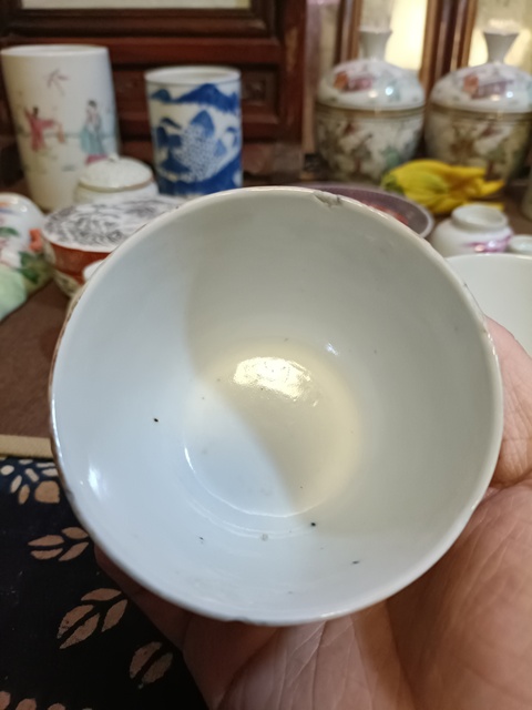古玩陶瓷光緒青花加彩纏枝花卉紋仰鐘杯拍賣,當前價格4500元