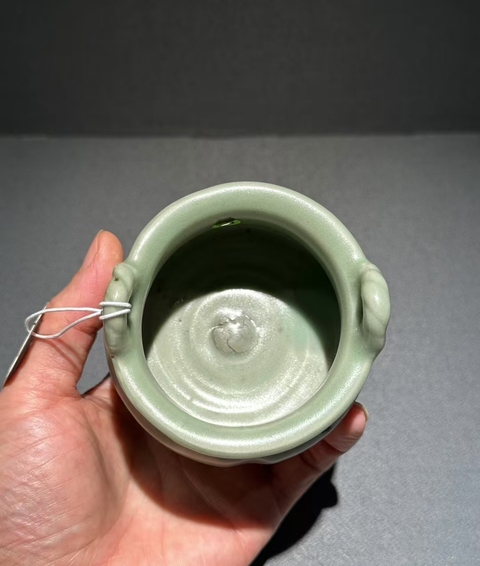 古玩陶瓷元代龍泉窯刻花小琴爐拍賣，當前價格55000元