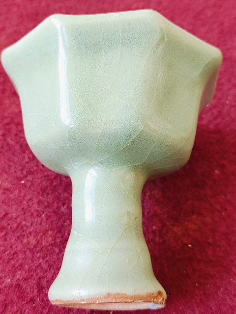 古玩陶瓷元代·青釉八方高足杯拍賣，當前價格13800元