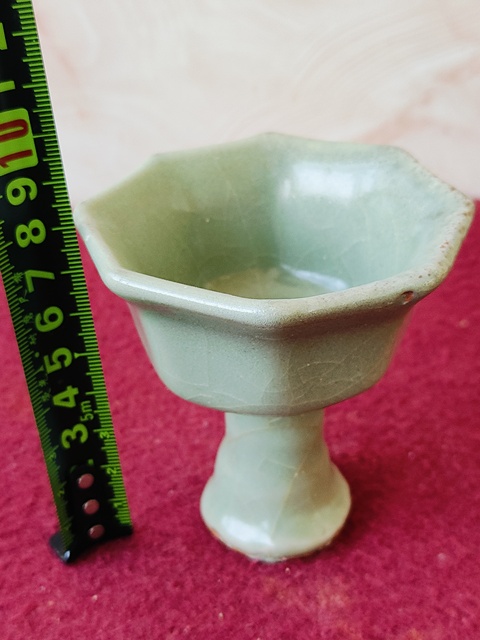 古玩陶瓷元代·青釉八方高足杯拍賣，當前價格13800元