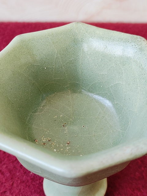 古玩陶瓷元代·青釉八方高足杯拍賣，當前價格13800元