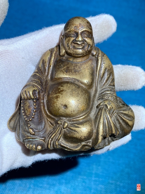 古玩銅器彌勒佛拍賣，當前價格5200元