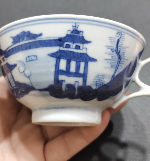 古玩陶瓷青花山水人物紋茶杯拍賣，當前價格788元