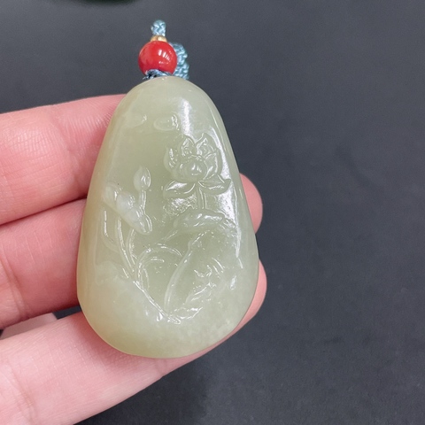 古玩玉器188天然和田玉掛件 連年有余 含繩重25.01g拍賣，當前價格270元