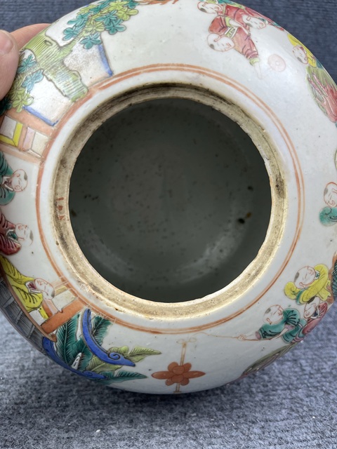 古玩陶瓷（保真卡）粉彩百子鬧春紋西瓜罐拍賣，當前價格9999元