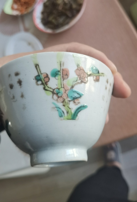 古玩陶瓷清 花卉紋粉彩蓋杯拍賣，當(dāng)前價(jià)格1500元