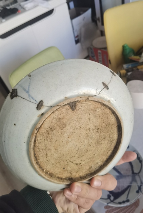 古玩陶瓷清 青花釉里紅魚藻紋盤拍賣，當前價格200元