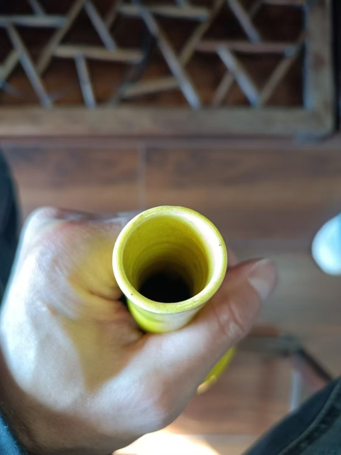 古玩陶瓷黃釉錐把瓶拍賣，當前價格3500元