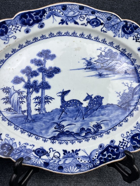 古玩陶瓷松鶴延年青花花口盤拍賣,當前價格3588元