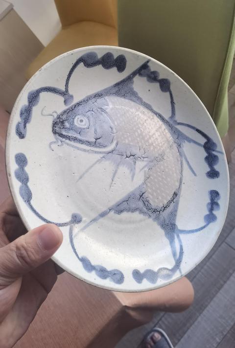 古玩陶瓷清 魚藻紋盤拍賣,當前價格800元