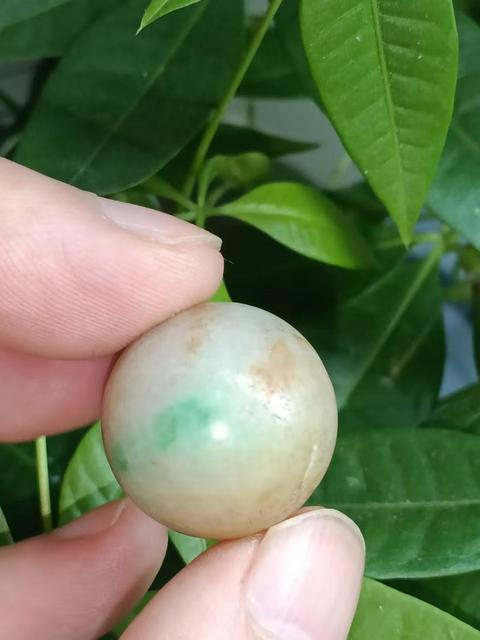 古玩玉器(虧本放漏)清代三彩素紋翡翠珠拍賣,當前價格800元