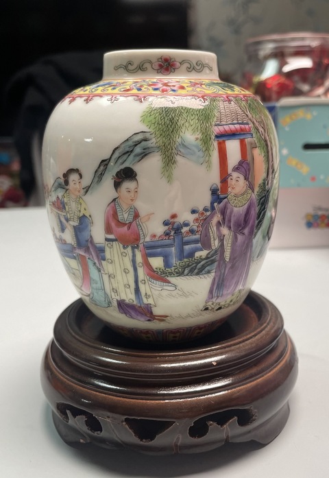 古玩陶瓷精品民窯 民國·粉彩西廂記紋蓮子罐拍賣,當前價格3680元