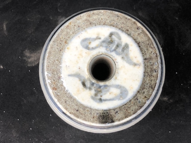 古玩陶瓷清代.《明道書院》青花鼓型燭臺(香插、鎮紙)拍賣,當前價格0元