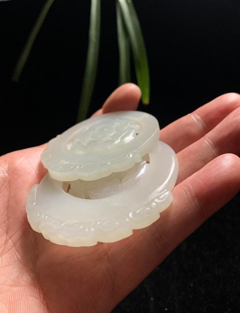 古玩玉器清代和田玉雕“轉芯佩”拍賣，當前價格88000元