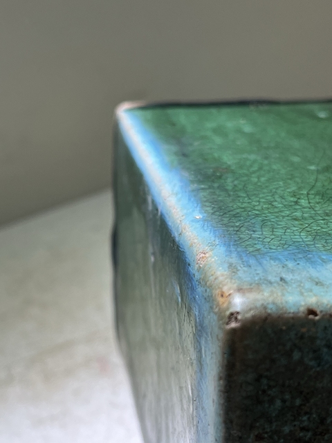 古玩陶瓷石灣窯綠釉脈枕拍賣,當前價格180元