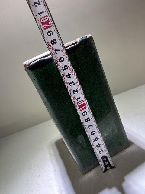古玩陶瓷石灣窯綠釉脈枕拍賣,當前價格180元