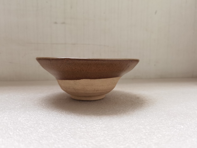 古玩陶瓷磁州窯褐釉折腰碗拍賣，當(dāng)前價(jià)格850元