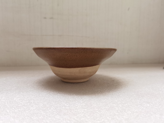 古玩陶瓷磁州窯褐釉折腰碗拍賣，當(dāng)前價(jià)格850元