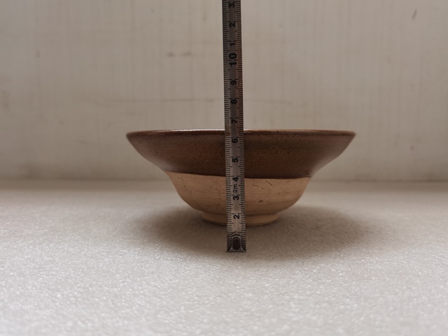 古玩陶瓷磁州窯褐釉折腰碗拍賣，當(dāng)前價(jià)格850元