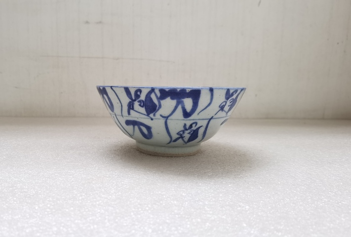 古玩陶瓷青花靈芝花卉紋茶碗拍賣,當前價格680元