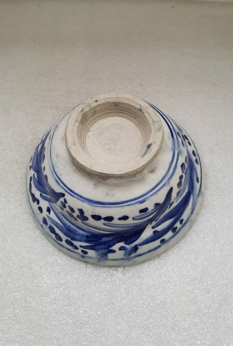 古玩陶瓷青花花卉紋折腰碗拍賣，當(dāng)前價(jià)格750元